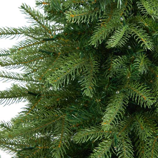 5ft. Pre-Lit Vancouver Fir Natural Look Artificial Christmas Tree in Tower Planter, Clear LED Lights